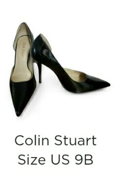 Colin Stuart Black Patent Leather High Heel Stilettos Pointy Toe Pumps